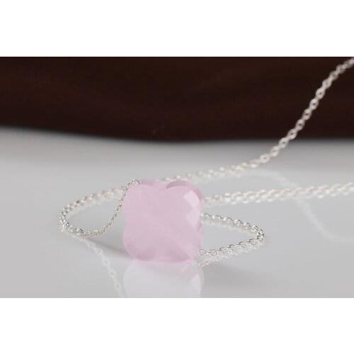 Kayfany 2021 Best 925 Sterling Silver 10 Colors Choose Big Crystal Necklace For Women Fine Jewelry Gifts For Lovers Collier Saut