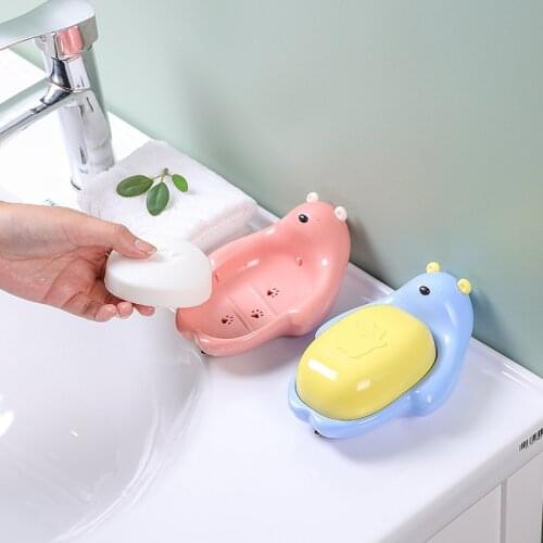 1pcs Soap Holder 3Colors Crtoon Bear Bathroom Accessory for Travel PP Plastic with Cover Portable Storage Box