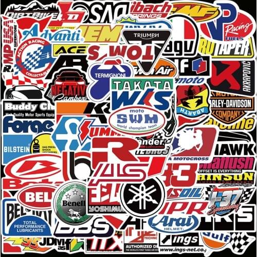 10/50/100pcs JDM Racing Car Motorcycle logo Graffiti Stickers Motorcycle Bicycle Helmet Guitar Skateboard Sticker Waterproof