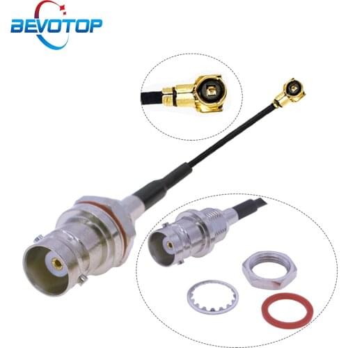 10PCS/LOT BNC Female to IPEX4 MHF4 Female Jack RF1.13 Pigtail Cable Mini PCI WIFI WLAN Antenna Extension Cable RF Coaxial Jumper