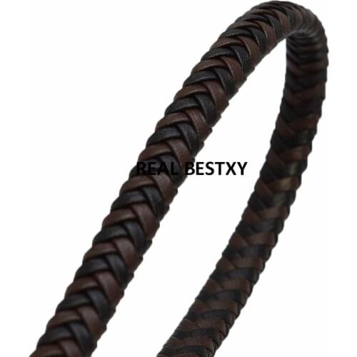 5m/lot approx:8*5mm brown black Black Braided Leather Bracelet Findings Jewelry Cord String Rope DIY Necklace Bracelet Making