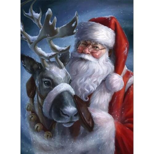 5D Paint With Diamonds Santa Claus DIY Diamond Painting Full Drill Diamond Mosaic Christmas Deer Handmade Gift Home Decor