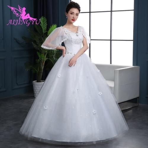 AIJINGYU 2021 2020 beautiful new hot selling cheap ball gown lace up back formal bride dresses wedding dress FU111