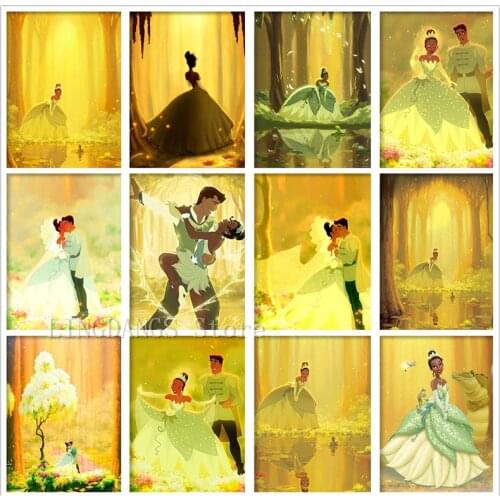5D DIY Diamond Painting Disney The Frog And The Princess Handmade Art Diamond Mosaic Embroidery Cross Stitch Set Home Decor Gift