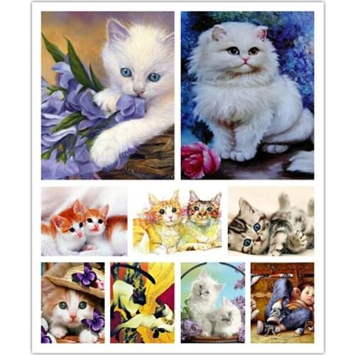 New diamond painting cat and dog icon full square / round drill 3d diamond embroidery mosaic wall sticker decoration gift