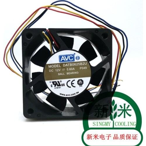 USED AVC 6025 DATB0625B2U 12V 0.60A 6CM 4lines server ATX cooling fan
