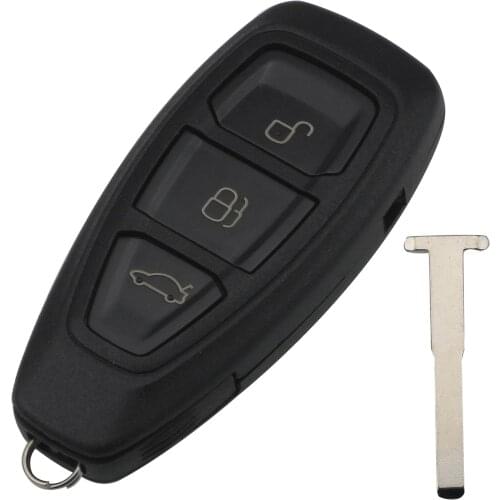 Bilchave 10pcs For Ford Mondeo Fiesta Focus Titanium C-Max Kuga Refit FOB 3 Buttons Remote Car Key Shell With Blade Replacement