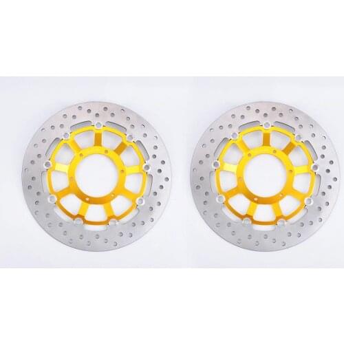 Wotefusi 1 Pair Golden Front Brake Rotors Brake Discs for Honda CBR1000RR 2008-2013 [PA644]