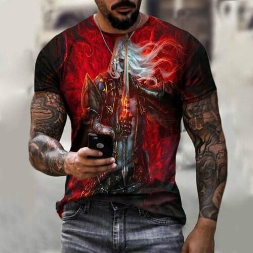 Horror Devil Short Sleeve T-shirt 3D Printing Oversized Casual Breathable T-shirt 110-6XL 2021 Summer New Polyester Material