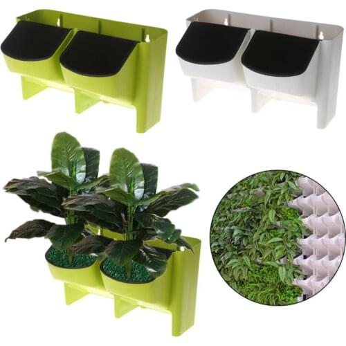 Self Watering Flower Pot 2 Pocket Stackable Vertical Wall Hanging Succulents Planter for Garden Balcony