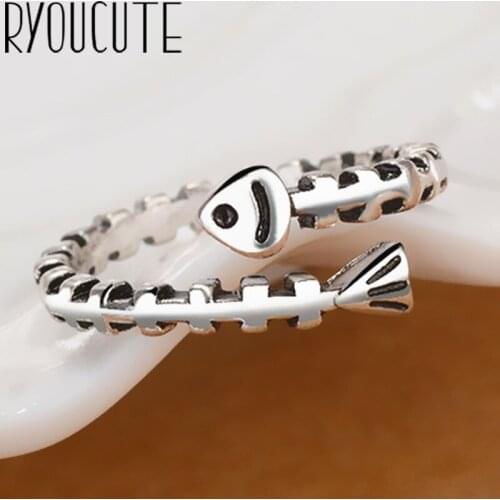 Personality Boho Fish Rings for Women Jewelry Big Antique Rings Girls Christmas Gifts Anillos