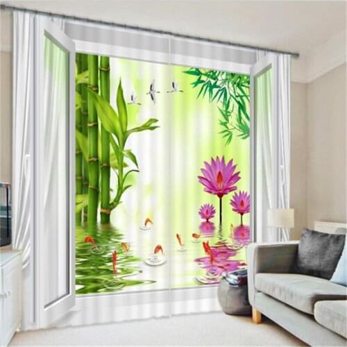 Customized Beautiful scenery Luxury 3D Blackout Window Curtain Drapes For Living room Bed room Hotel Wall Tapestry Cortinas