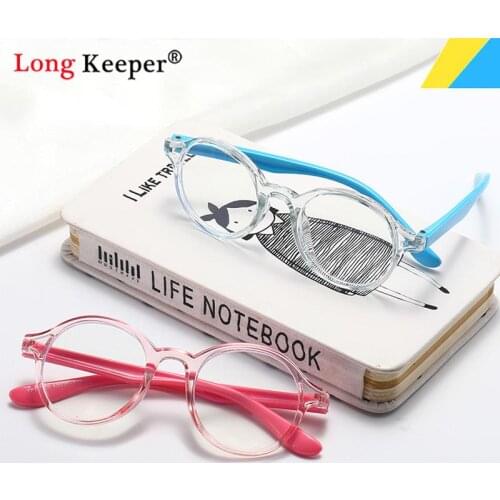 Round Kids Blue Light Blocking Glasses Girls Boys TR90 Frame Optical Lens Glasses Pink Spectacles Children Safety Eyewear UV400