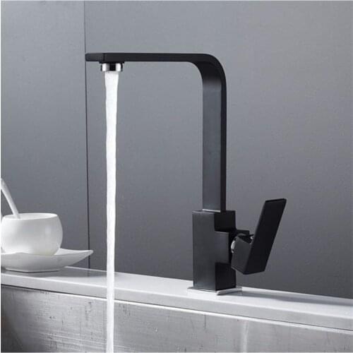 Kitchen Faucet, Square Heavy Body, Double Water Inlet