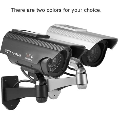 Dummy Camera Solar Battery Powered Flicker Blink LED Fake Indoor Outdoor Surveillance Security Camera Bullet CCTV Camera