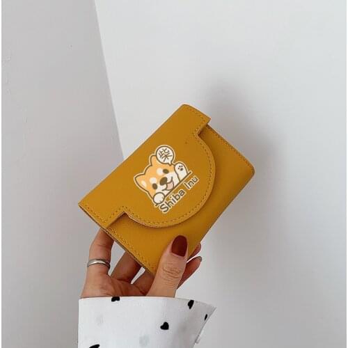 Womens Mini Wallet Cute Shiba Inu Short Trend Small Fashion PU Purse Ladies Card Holders Bag For Women
