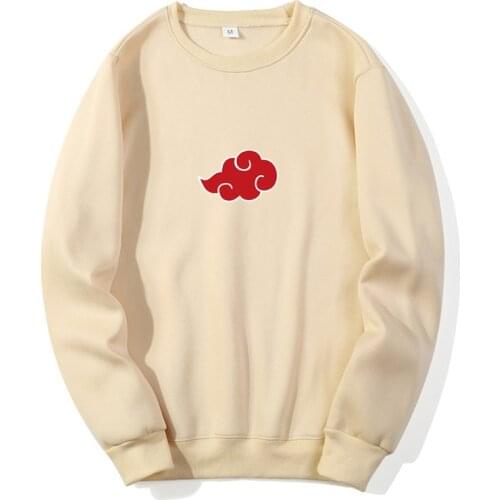 Fashion Naruto Akatsuki Cloud Symbols Print Hoodies Men Women Streetwear Sweatshirt Spring Autumn Hip Hop Oversized New Pullover
