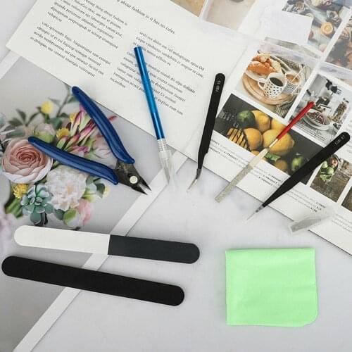 Newest 9Pcs Car Model Building Repair Kit Model Assembly Tool DIY Craft Accessories Hand-Made Craft Basic Tools Set for Beginner