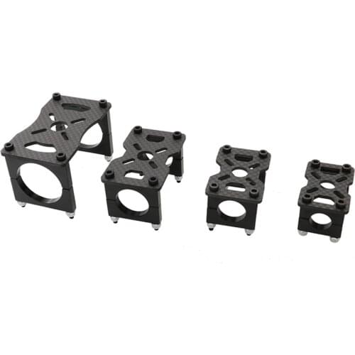 4PCs 12/16/20/22/25/30mm 3K Full Carbon Fiber Tube Clip Clamp + Plate Motor Base Kit Mount Support For RC FPV Multicopter