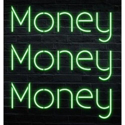 14“ Money Money Money Acrylic Custom Neon Light Lamp Sign Beer Bar Handmade Glass Decorate Home Wall Room Windows Tube Artwork