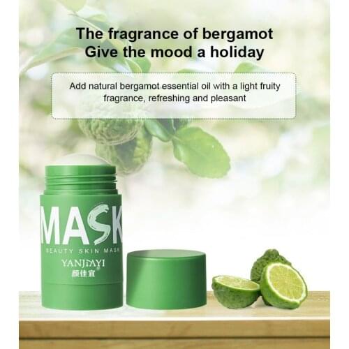 40ml Green Tea Cleansing Mask Purifying Clay Stick Masks Oil Control Skin Care Anti-Acne Remove Blackhead Mud Face Mask Makeup