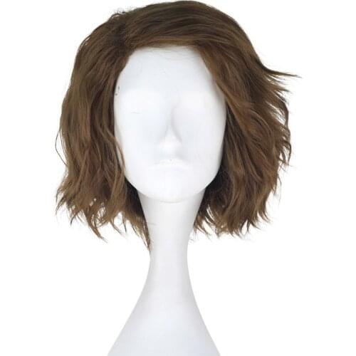 Movies The Dark Knight Heath Ledger Joker Short Wavy Flax Green Color Men Halloween Fluffy Cosplay Costume Wig