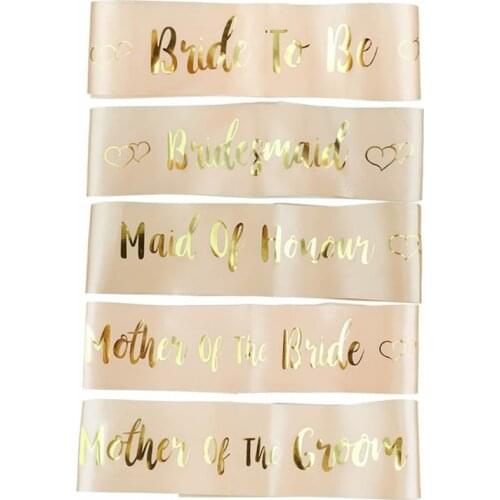 Bride To Be Sash Bachelorette Party Bridesmaid Team Bride Shoulder Strap Girl Charm Hen Party Wedding Decor