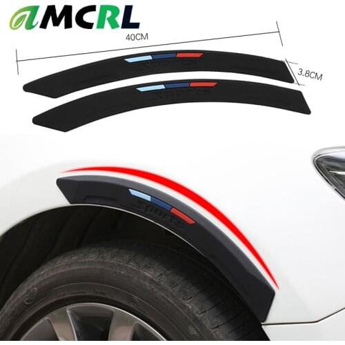 Car Wheel Rim Eyebrow Protector 40 X 3.8CM Wheel Arch Mouldings Rubber Stickers Decorative Strip Bumper Protector Guard Scratch