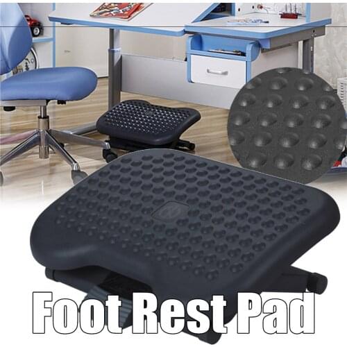 Adjustable Tilting Footrest Under Desk Ergonomic Massager Multifunction Foot Rest Pad Footstool Home Office Health Care Black