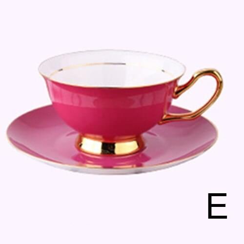 British Style Luxury Moroccan Coffee Cup and Saucer Set with Gold Handel Ceramic Cappuccino Afternoon Tea Cup