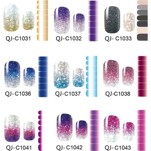 Gradient Color Self Adhesive Nail Art Stickers Collection Manicure DIY Nail Polish Stickers Wraps Wraps Nail Stickers Glitter