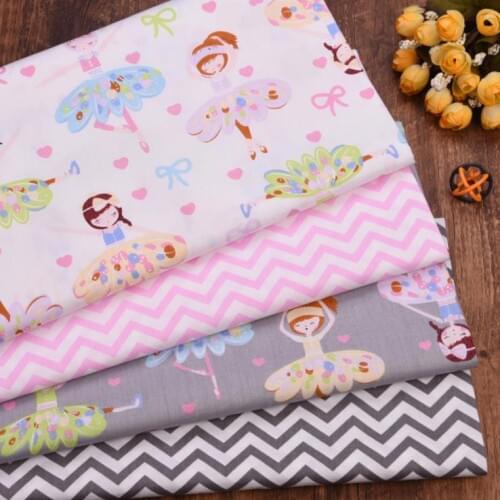 DIY Sewing Quilting Sheets Thin Cotton Fabric Material Dancing Girl Print Cotton Printed Fabric Child Clothing Quilting Textile