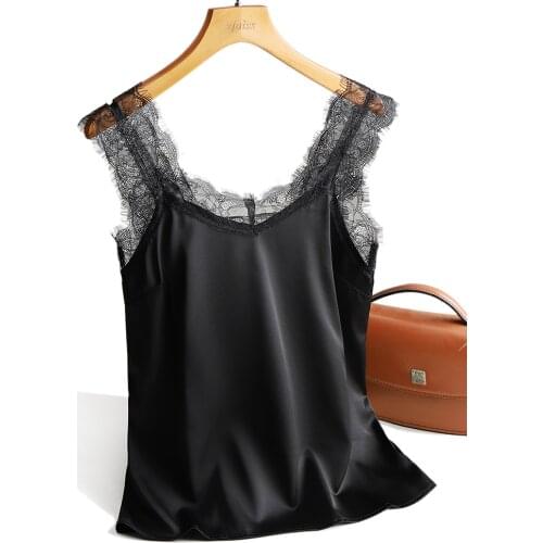 Sexy Silk Top Tank Women Slim Sexy Sleeveless Shirt Basic Camisole Halter Backless Lace Tank Top Summer Tops For Women 2020