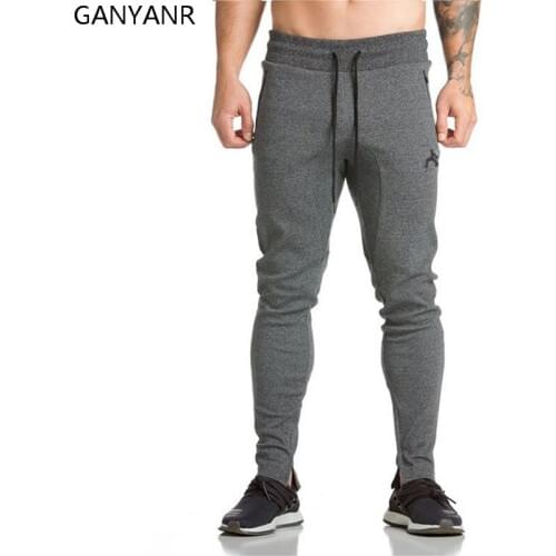 GANYANR Running Pants Men Sport Leggings Basketball Training Fitness Jogging Gym Athletic Football Sweatpants Elastic Workout