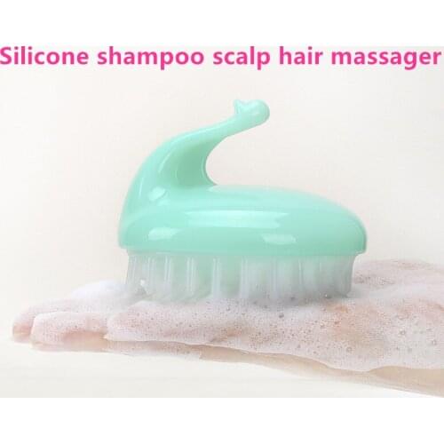 Silicone shampoo scalp hair massager shampoo massage comb bath massage brush scalp massager hair shower brush comb care tool
