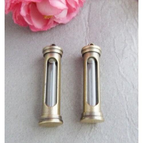 100PCS Glass necklace cage memorial Pendant tube bottle vial charm