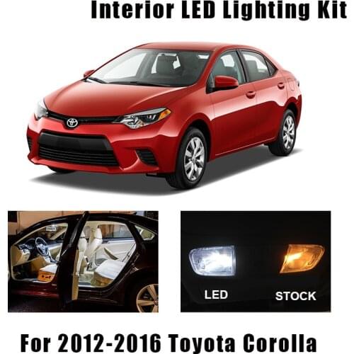 9 Bulbs White LED Interior Reading Light Kit Fit For Toyota Corolla 2012 2013 2014 2015 2016 Map Dome Trunk Cargo License Lamp