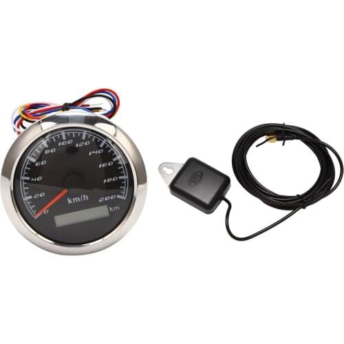 85mm GPS Marine Tachometer Speedometer 12V / 24V with Red Backlight Odometer for Cars Motorcycles and Boats