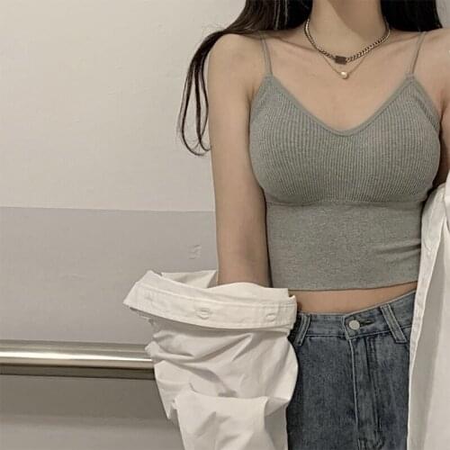 Tube Top Camisole Womens Summer Fitness Vest With Chest Pad Slim Sexy Small Chest Gathered Sports Beauty Back Wrapped Chest