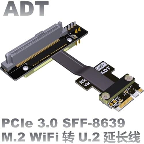 U.2 nvme ssd to m.2 U2 to M2 key a.e. SFF-8639 wifi pcie extension cable for intel motherboard PCIe3.0x1 gen3 8G/bps