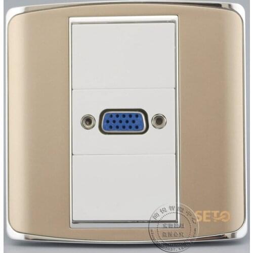 VGA Projector Multi-Media Socket Outlet Champagne Color Faceplate Home Adapter