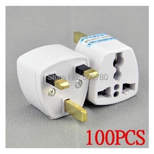 High quality 100 Pcs / Lot Universal EU US AU to UK AC Travel Power Plug Charger Adapter Converter Travel Adaptors UK