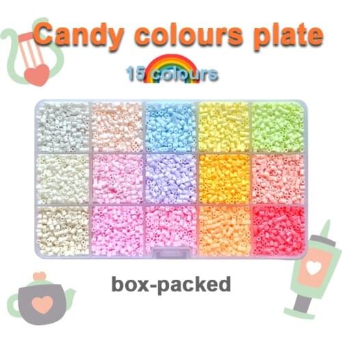 Yantjouet 2.6mm Candy Plate Box 15color 7500pcs for Kid Hama Perler Bead Set Diy Puzzles High Quality Handmade Gift children Toy