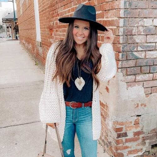 Foridol Hollow Out Long Sweater Cardigans Women Autumn Knitted Cardigans Spring White Casual Office Long Top 6 Colors 2021 New