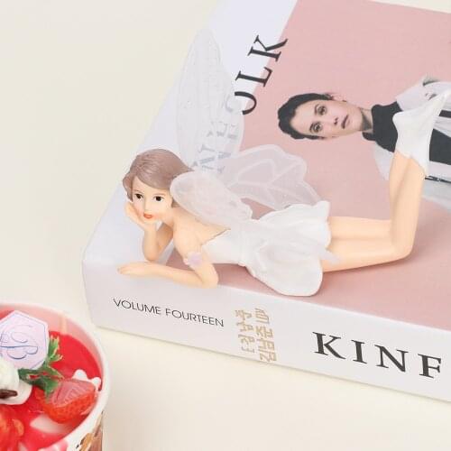 1PC Flying Flower Fairy DIY Miniature White Angel Cartoon Toy Figures Ornaments Christmas Gifts Home Car Cake Garden Decoration