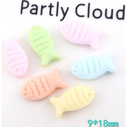 10pcs 9*18MM Mix DIY resin fish charms pendants kawaii flatback cabochon ornament craft decoration fashion jewelry making