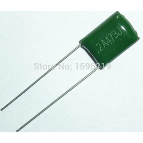 100pcs Mylar Film Capacitor 100V 2A473J 0.047uF 47nF 2A473 5% Polyester Film capacitor