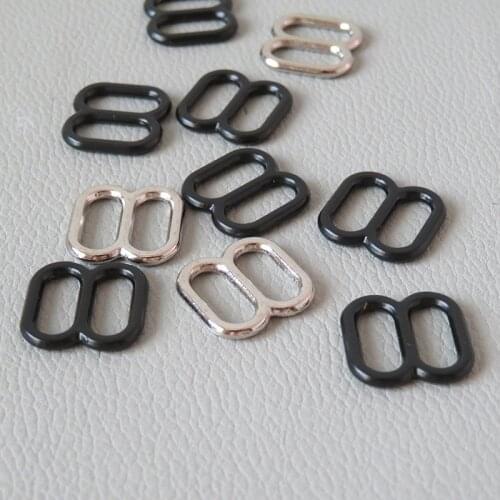 100Pcs Wholesale 10mm Webbing Metal Buckle Slider For Bag Accessory Adjuster Belt Loop Hardware Dog Cat Collar Garment Clasp