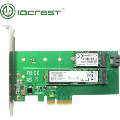 IOCREST M.2 Ngff M Key NVMe to Pci-e 3.0 X4 Adapter Pci Express Adapter for 22110 2280 2260 2242 2230 Ssd Dual Voltage Power