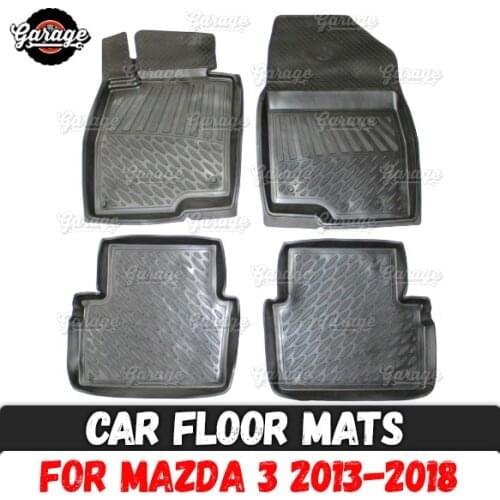 Car floor mats case for Mazda 3 2013-2018 rubber 1 set / 4 pcs or 2 pcs accessories protect of carpet decoration